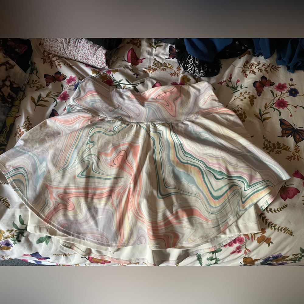 Marble Print Active Skort